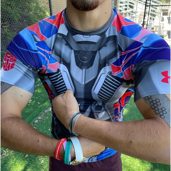 UNDER ARMOUR MEN ALTER EGO TRANSFORMERS OPTIMUS PRIME COMPRESSION WORKOUT SHIRT - Picture 3 of 16